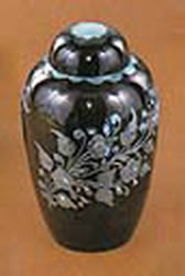 Picture of product Classic Black with Engraved Floral Urn - 4615-LFULL